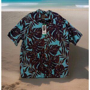 Cookie Street Leaf Print Hawaiian Shirt – Men’s XL – NWT Aloha Style